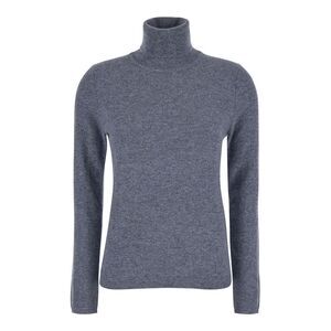 Plain Women Grey Turtleneck In Cashmere Woman